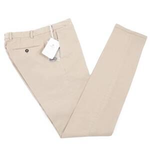 NEW LUIGI BORRELLI NAPOLI men's slim-fit cotton pants in tan